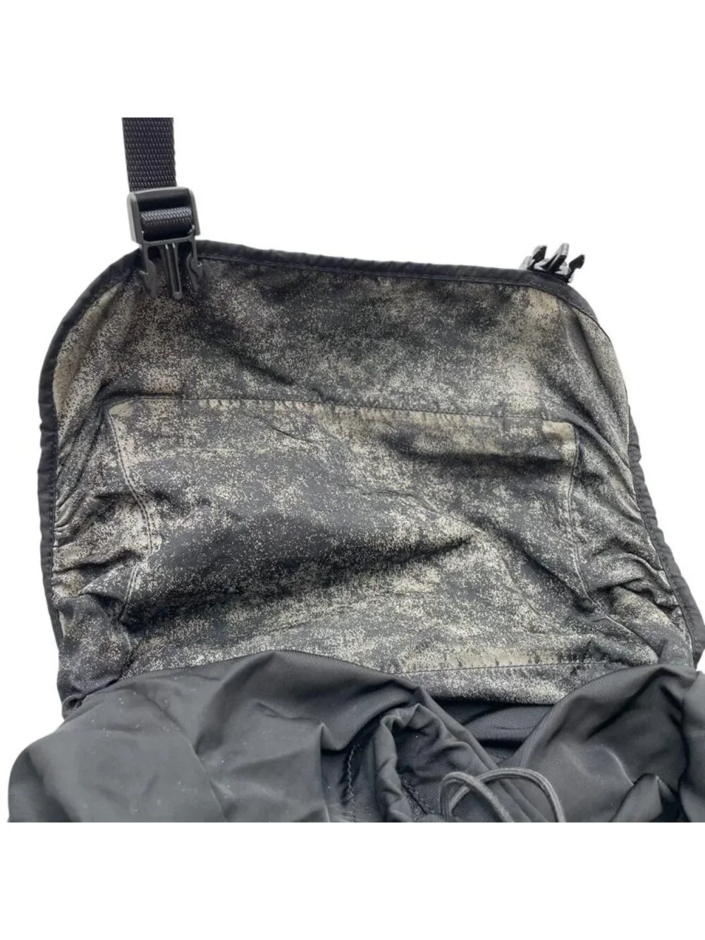 Prada Nylon Triangular Plate Logo Backpack Black